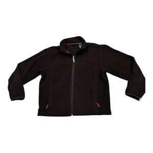 L.L. Bean Black Fleece Jacket with Red Accent